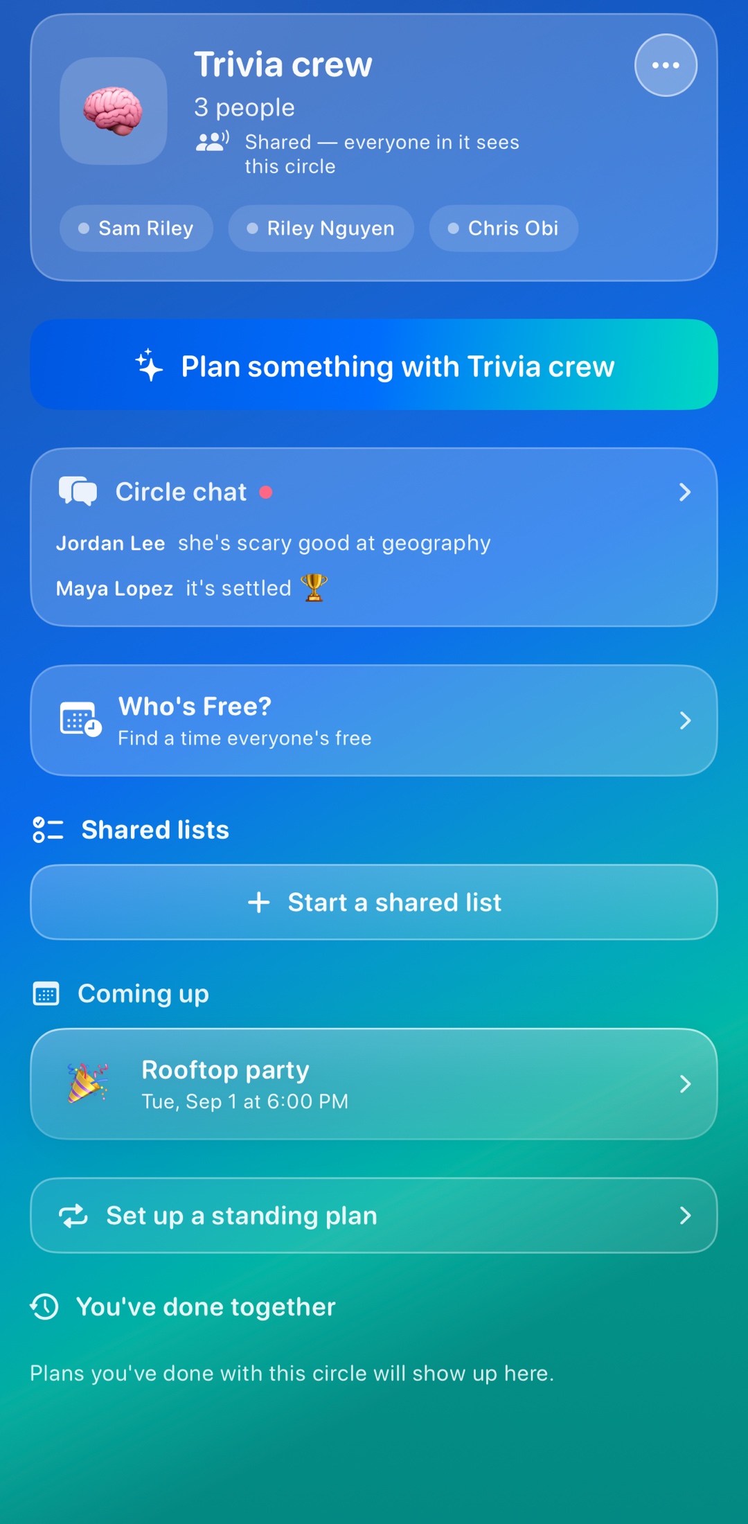 The group you plan with, in one place