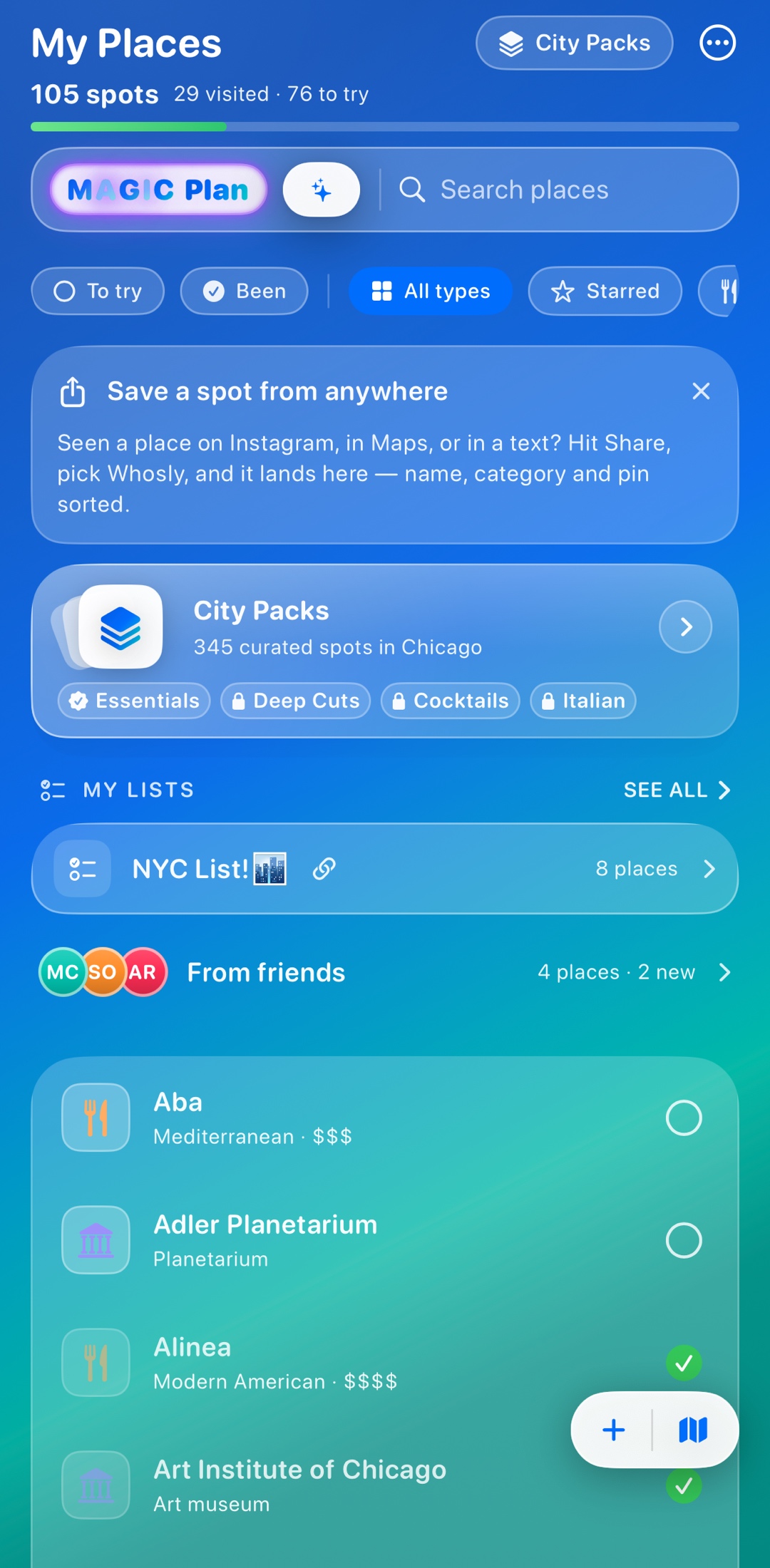 Every spot you've been — and want to go
